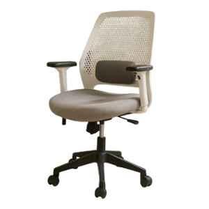 Newturn Cosmos Mesh & Plastic White & Grey Medium Back Office Chair