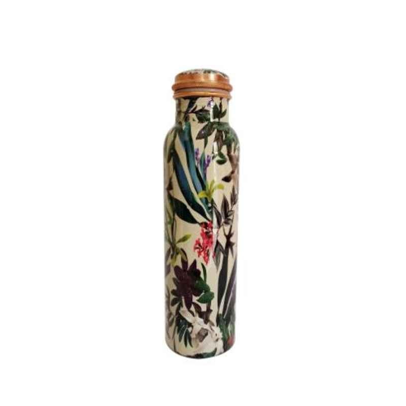 Healthchoice 750ml Copper Leaf Printed Water Bottle