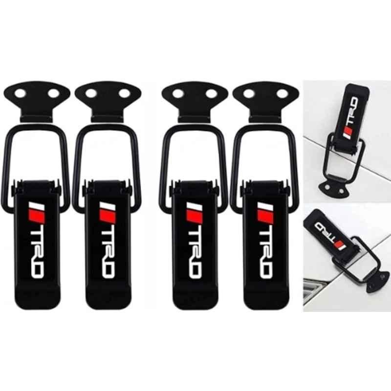 Carizo 4 Pcs TRD Metal Black Quick Release Car Bumper Hook Clip Set