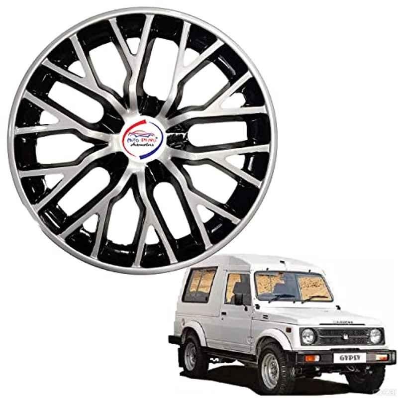 Auto Pearl 4 Pcs 15 inch ABS DC BBR26 Hubcap Wheel Cover Set with Retention Ring for Maruti Suzuki Gypsy
