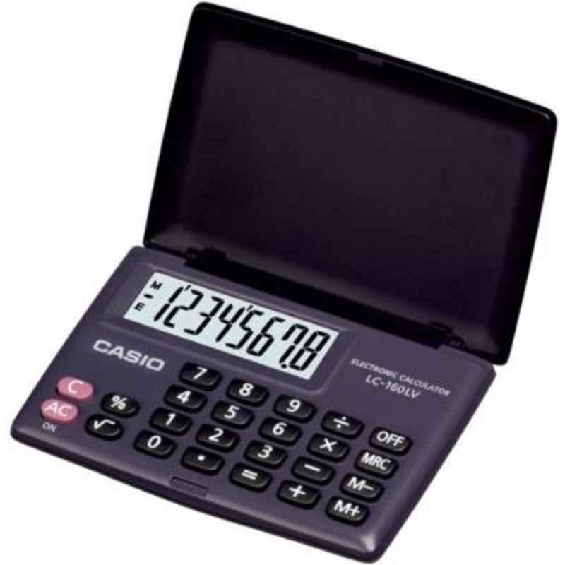 Casio LC-160LV 8 Digit Display Portable Basic Electronic Calculator (Pack of 5)