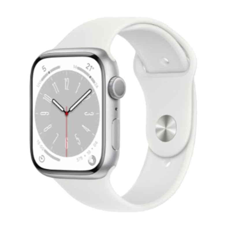 Apple iWatch Series 8 41mm Silver Aluminium Case GPS Smart Watch, MP6K3AE-8-GPS