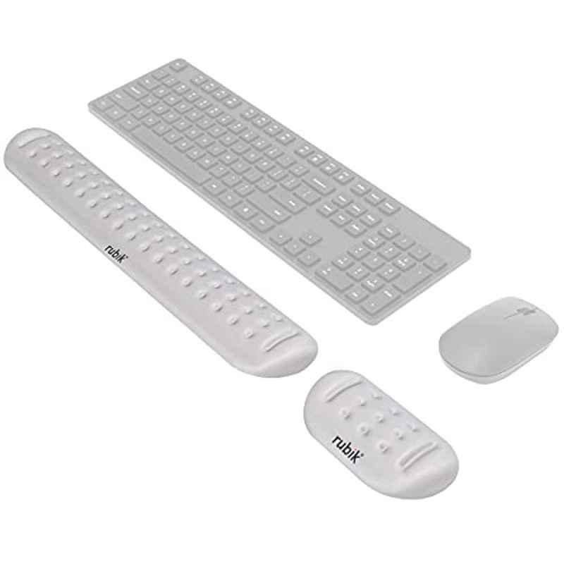 Rubik 7x43cm Grey Keyboard & Mouse Wrist Rest Pad