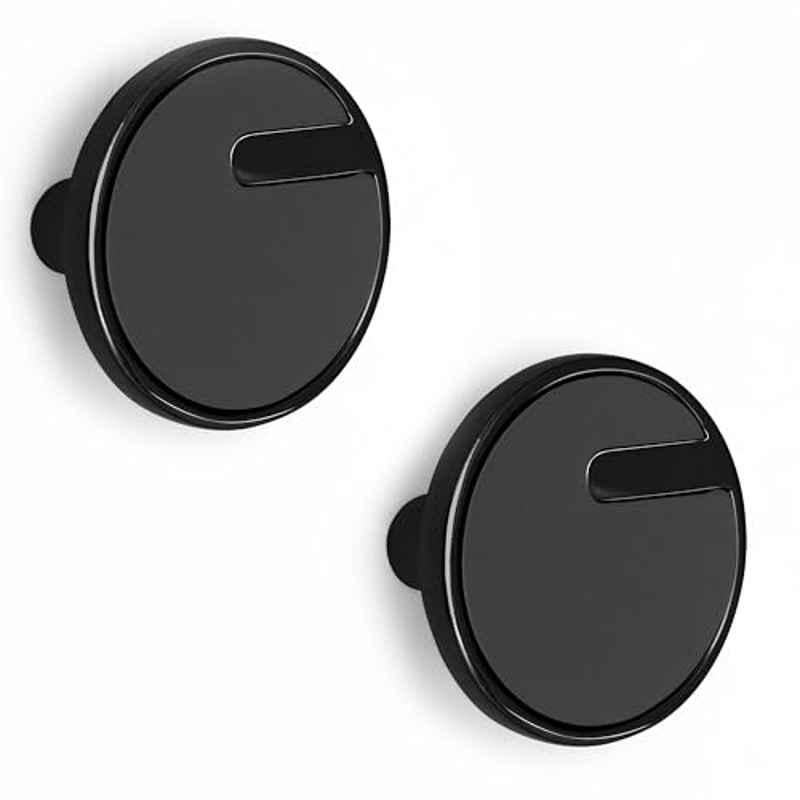 Plantex Knobs for Drawers/Drawer Knobs/Round Knob for Cabinets/Pull-Push Knob for Kitchen/Bedroom/Drawer (Pack of 2) SH-433, DC-Black & Z-Black