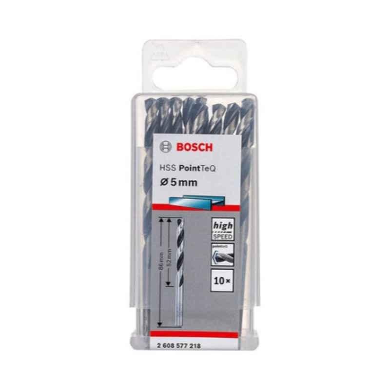 Bosch 10Pcs 5mm HSS Silver Drill Bit Set, 2608577218