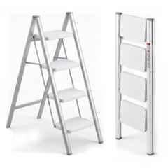 Corvids 150kg 4 Step White Heavy Duty Carbon Steel Foldable Step Ladder with 2 Years Warranty, CCSL-04W
