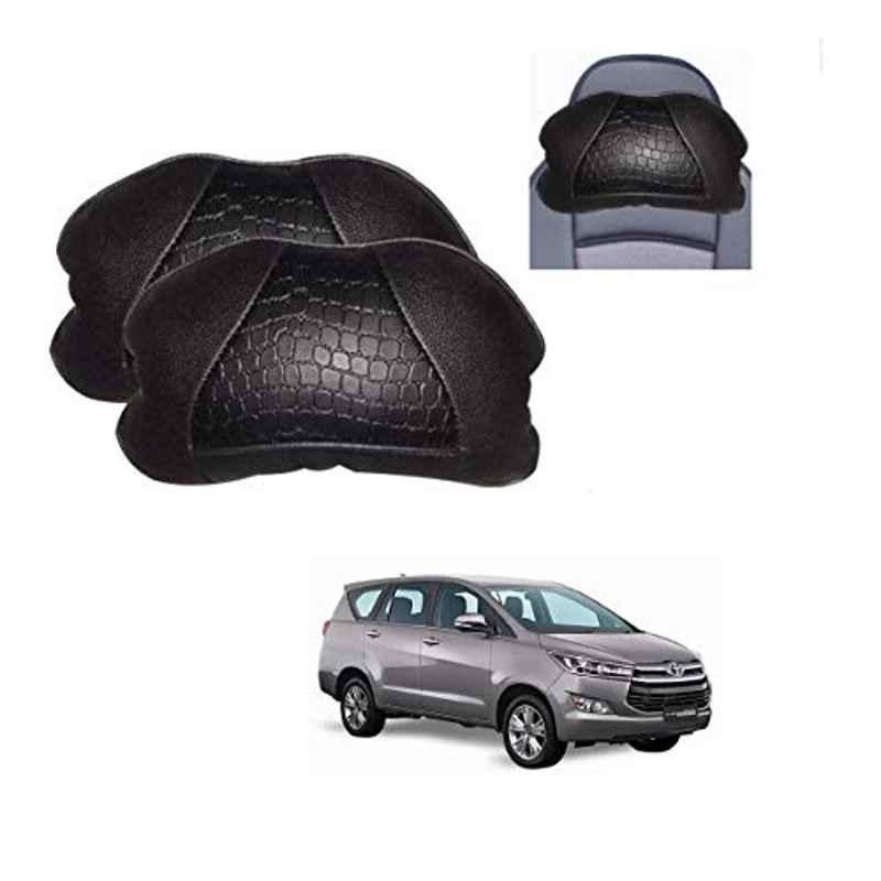 Kozdiko 2 Pcs Black Neck Rest Cushion Pillow Set for Toyota Innova Crysta