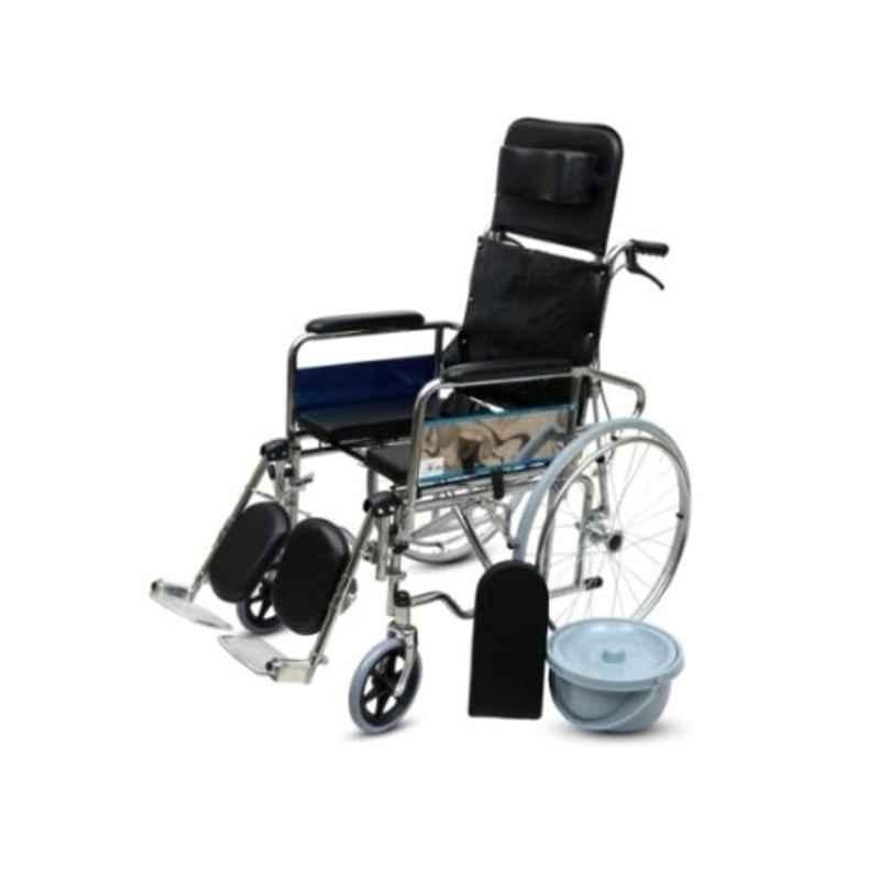 Med E-Move Steel Wheel Chair with U Cut Commode, MECWC01