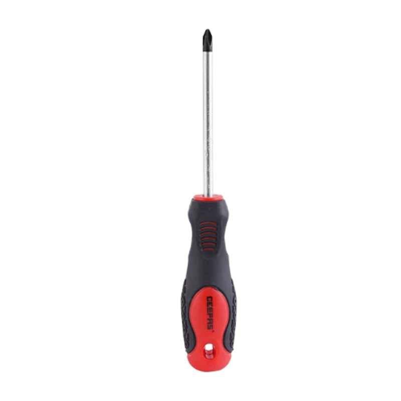 Geepas 100mm Chromium Vanadium Steel Red & Black Phillips Screwdriver, GT7641