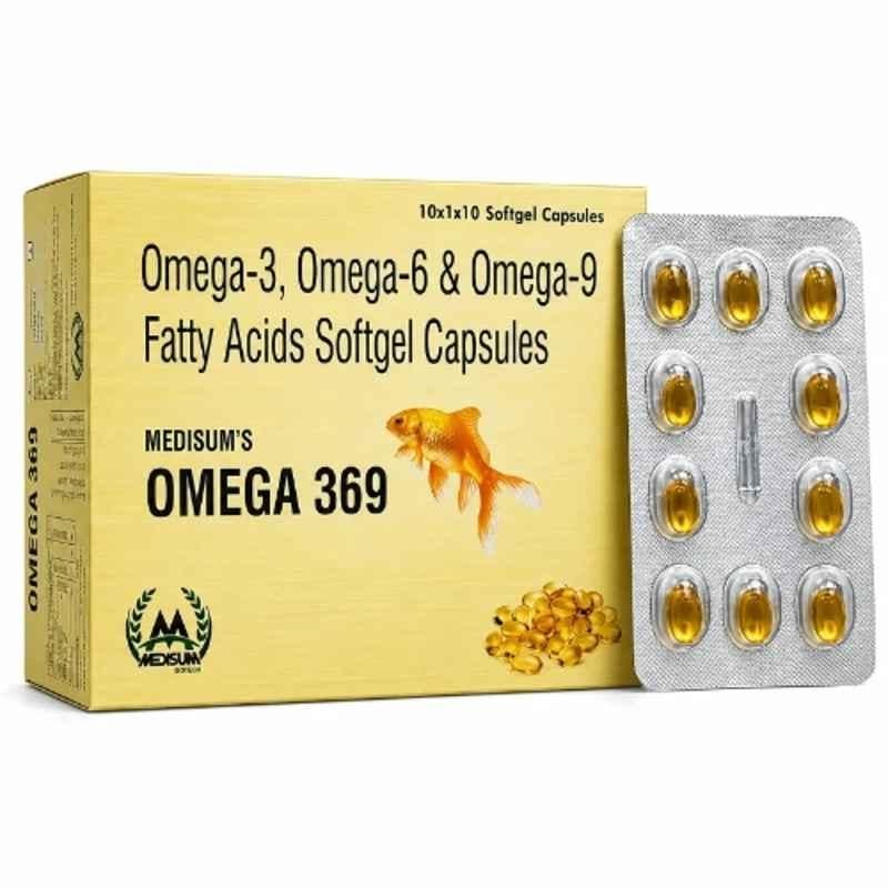 Medisum Biotech 100 Pcs Omega 369 Softgel Capsule for Supports Heart Health