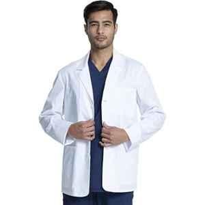 Uniformer Polyester & Cotton White Lab Coat with 3 Pockets, Size: L