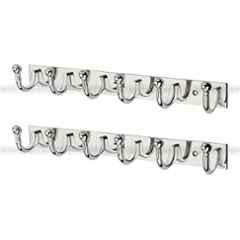Aligarian 6 Leg Stainless Steel Silver Polished Finish Wall Mounted Super Goli Cloth Hook Hanger (Pack of 2)