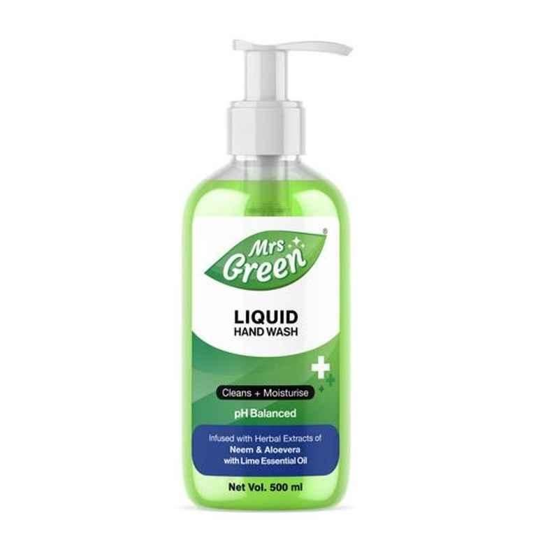 Mrs Green 500ml pH Balanced Liquid Hand Wash, HW500 (Pack of 10)