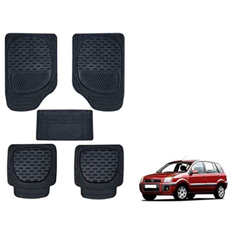 Kozdiko 6255TW 5 Pcs PVC & Rubber Black Car Mat Set for Ford Fusion
