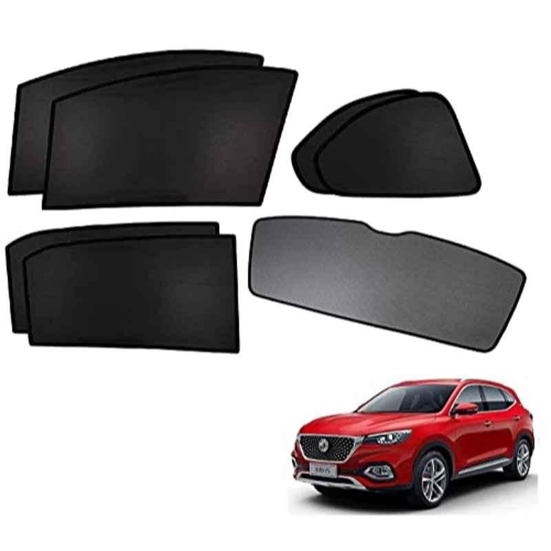 Kozdiko 5 Pcs Polyester Black Non Magnetic Window & Rear Sun Shades Set for MG Hector