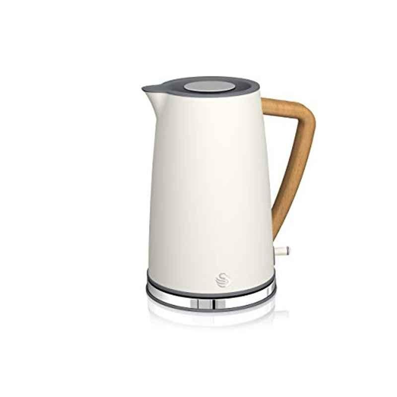 Swan Nordic SK14610WHTN 1.7L 3000W Stainless Steel White Cordless Kettle