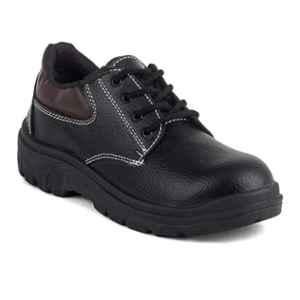 Frosino Synthetic Leather Steel Toe Black Safety Shoes, Size: 9