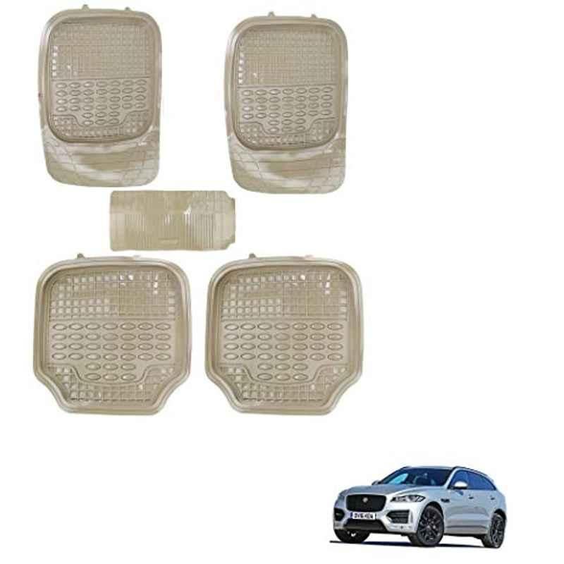 Kozdiko 5 Pcs 4G Beige Rubber & PVC Heavy Car Foot Mat Set for Jaguar F-Pace, koz_81008