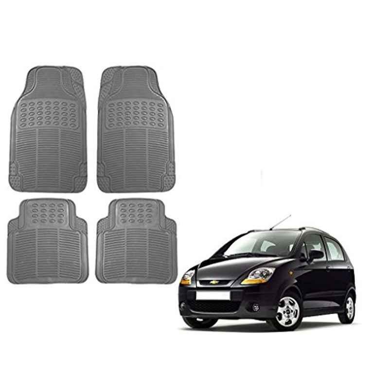 Kozdiko 4 Pcs Grey Rubber Car Mat Set for Chevrolet Spark