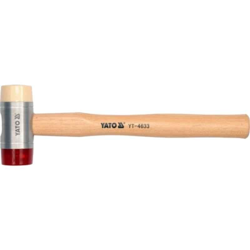 Yato 45mm 660g Pu & Nylon Heads Mallet with Wooden Handle, YT-4633