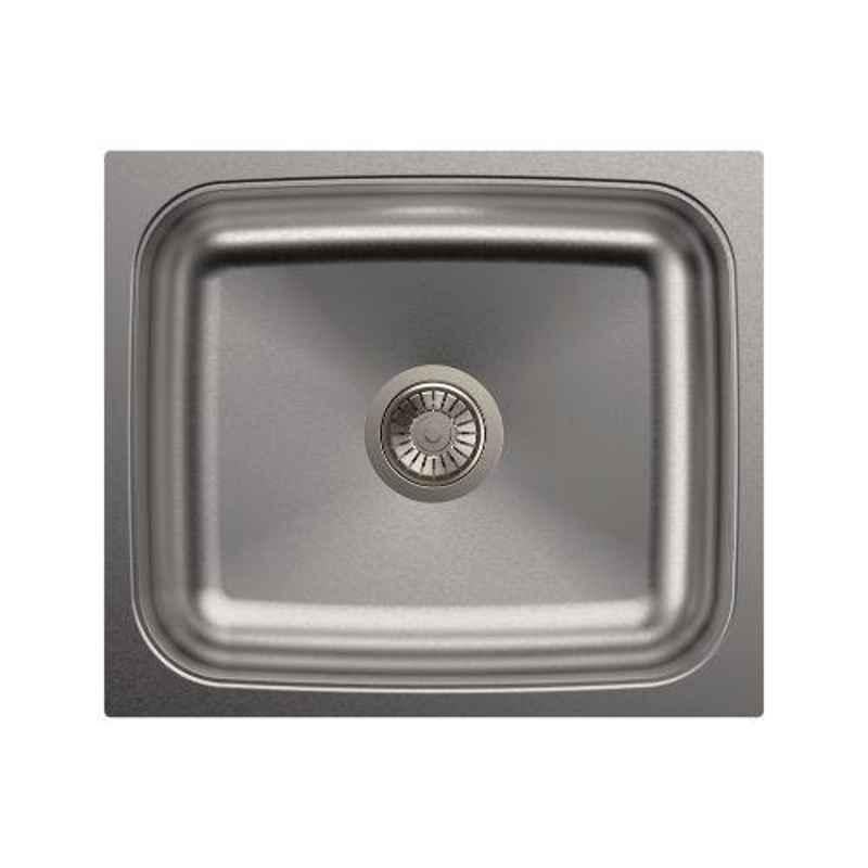 Carysil Elegance Single Bowl Stainless Steel Matt Finish Kitchen Sink, Size: 21x18x8 inch