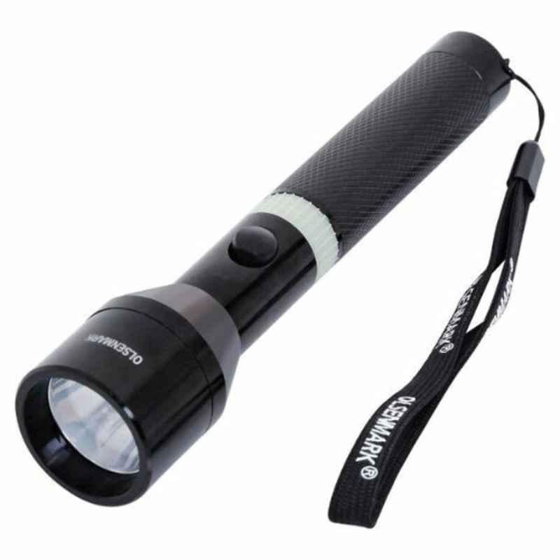 Olsenmark 1500mm Metal Black LED Flashlight, OMFL2682