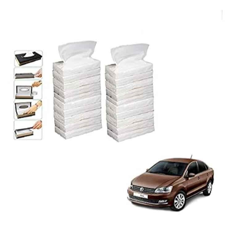Kozdiko 100 Pulls Dispenser Box Refiller Tissue Paper with 200 Sheets for Volkswagen Vento (Pack of 20)