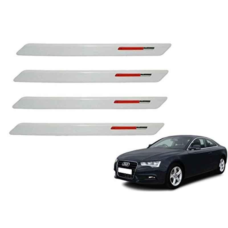Kozdiko 4 Pcs White & Red Designer Car Bumper Protector Set for Audi A5, KOZ-37234