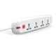 Fybros Titan 2m Polycarbonate 4x1 International Sockets Power Extension Board with Master Switch & Indicator, 9024