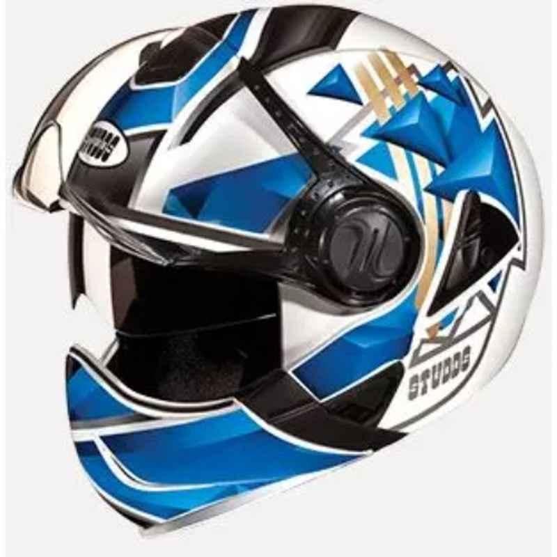 Studds N1 Expanded Polystyrene White Flip Off-Full Face Helmet, Size: Extra Large