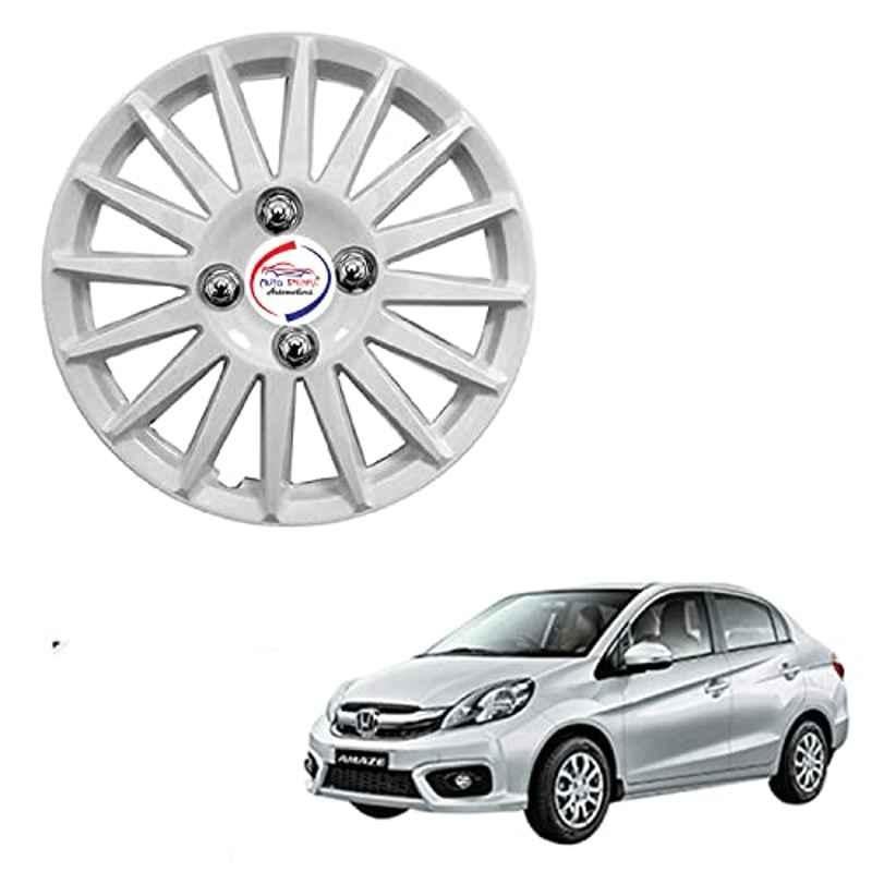 Auto Pearl 4 Pcs 14 inch ABS Silver Press Type Hubcap Wheel Cover Set with Retention Ring for Honda Amaze Typ 2