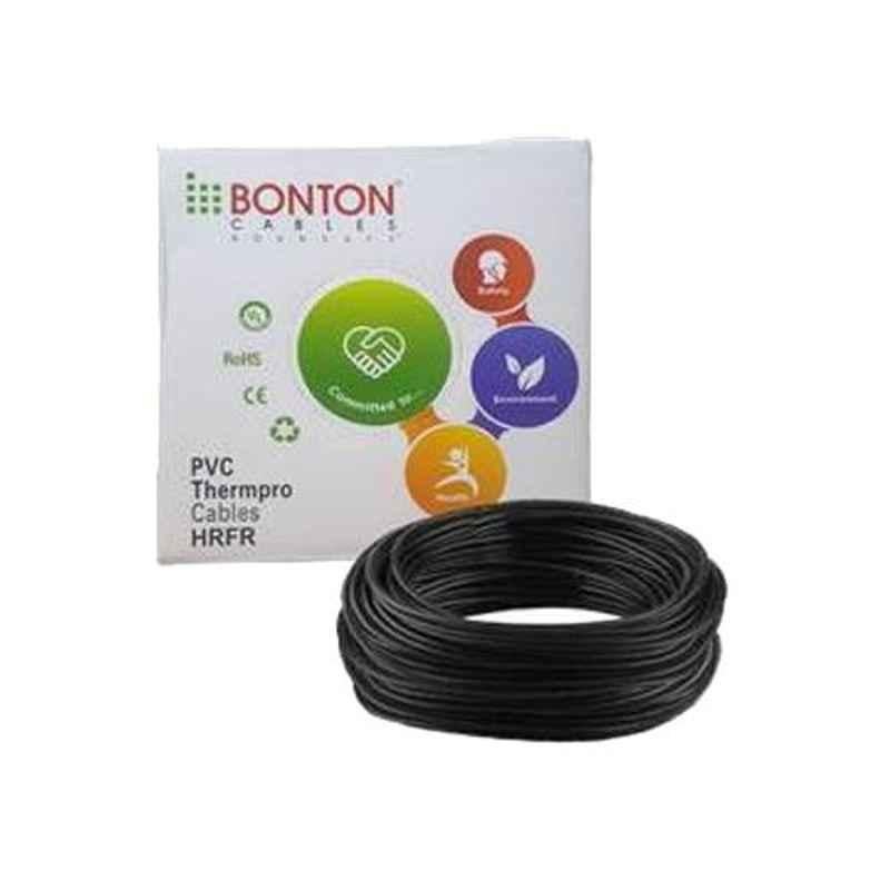 Bonton 2.5 Sqmm 90m Black Single Core PVC Insulated Unsheathed FRLS Cable, 110269NLS