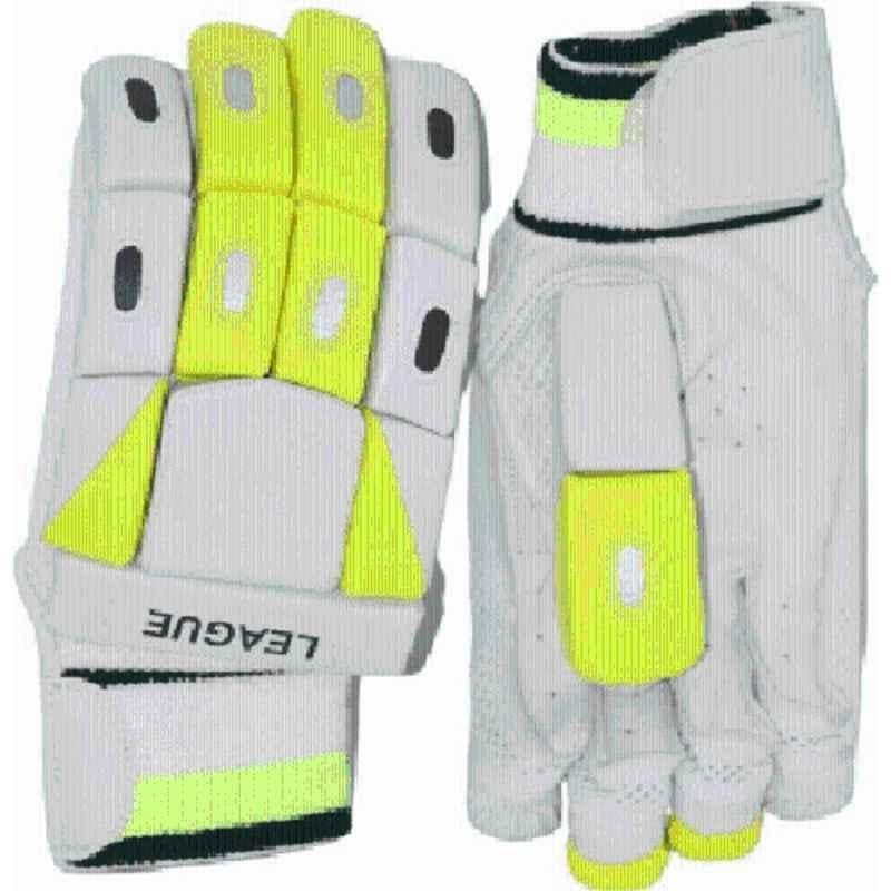 QUIT-X Cotton & PU Leather Lime Green Upper Cut Batting Gloves