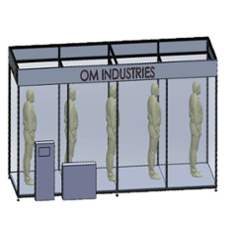 Om Industries MS Fabricated 4x8x8ft Sanitizer Tunnel with Covid Add Flex Printed Cover