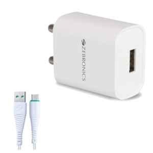 Zebronics ZEB-MA5211 White USB Charger Adapter with 1m Micro USB Cable