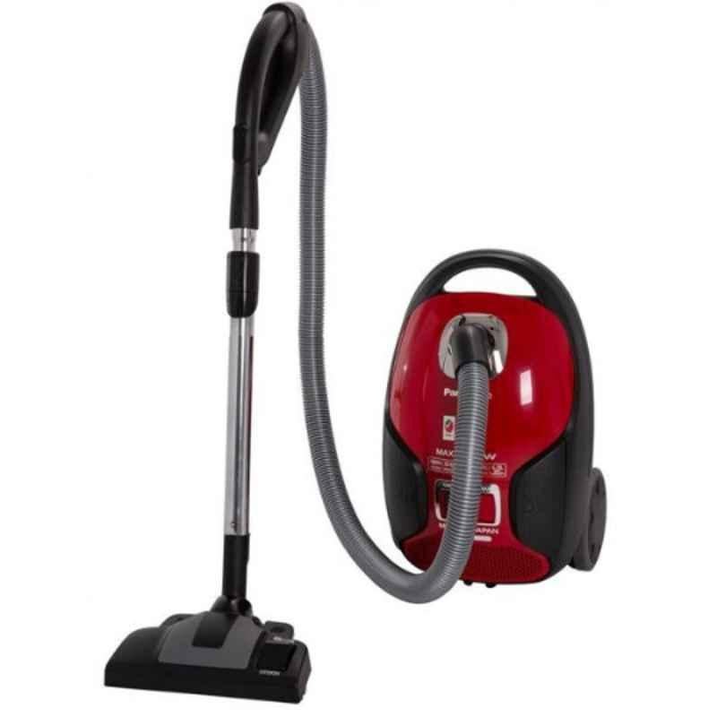 Panasonic 2500W Red Bagged Canister Vacuum Cleaner with HEPA Filter, MCCJ919R