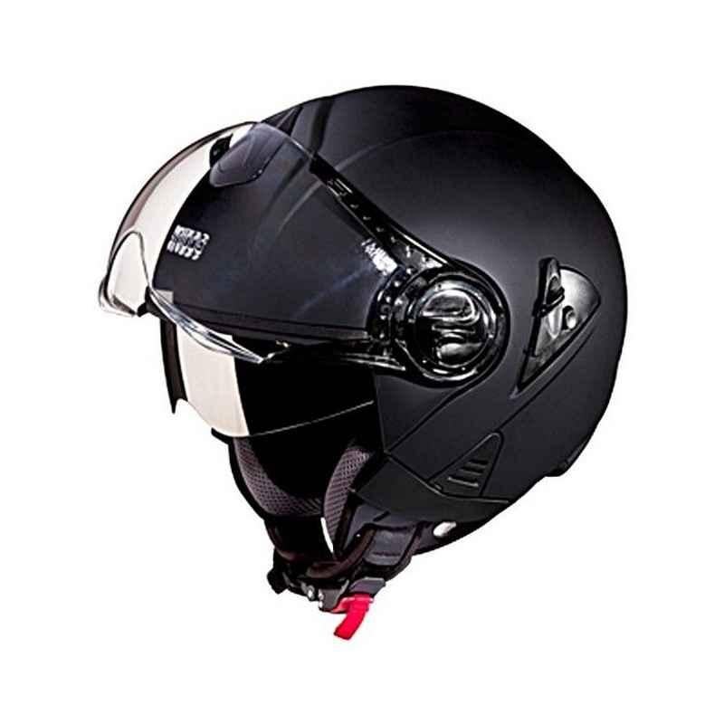 Studds Downtown Matte Black Open Face Helmet, Size: L