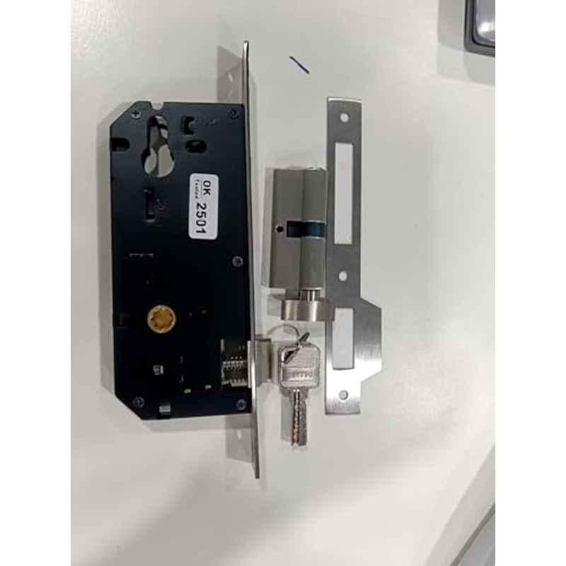 Plantex Mortise Door Lock Set with Brass Cylinder & Keys/Heavy-Duty Main Door Lock Body Satin
