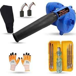 Hillgrove 800W Plastic Blue Electric Air Blower with Carbon Brushes, Gloves & 5 in 1 Screwdriver, HGCM1092