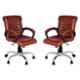High Living Mars Leatherette Medium Back Brown Office Chair (Pack of 2)