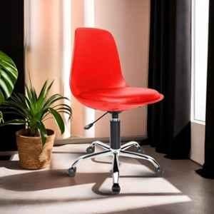 Rose Robin Leatherette Cherry Red Medium Back Visitor Chair