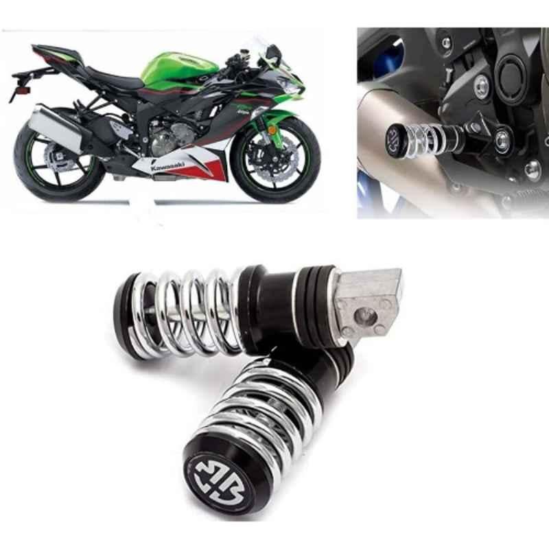 Auto Pearl 2 Pcs Steel Black Foot Rest Spring Coiled Set for Ninja ZX-6R