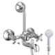 ZAP CAST2 Brass Chrome Finish 3 In 1 Wall Mixer Set with Shower Head & Crutch