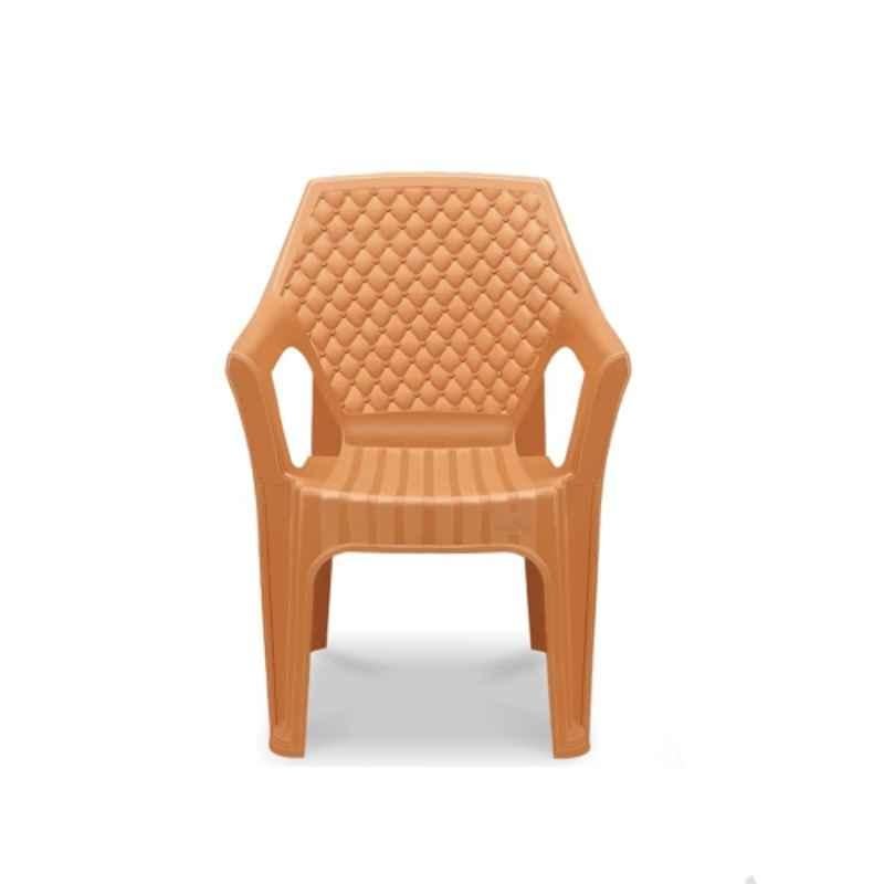 Maharaja Alpha 620x640x840mm Plastic Amber Gold Armrest Chair for Home