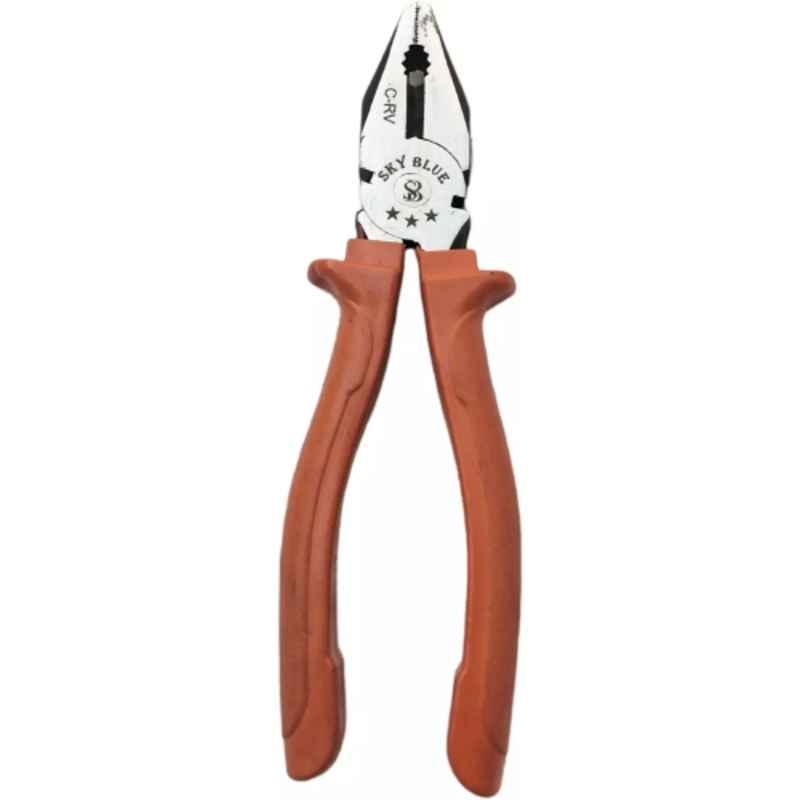 Sky Blue 7.8 inch Stainless Steel Orange Combination Lineman Plier