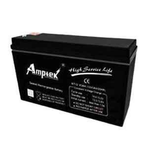 Amptek 12V 5Ah Black Sealed Rechargeable SMF Industrial Battery, AT12-5