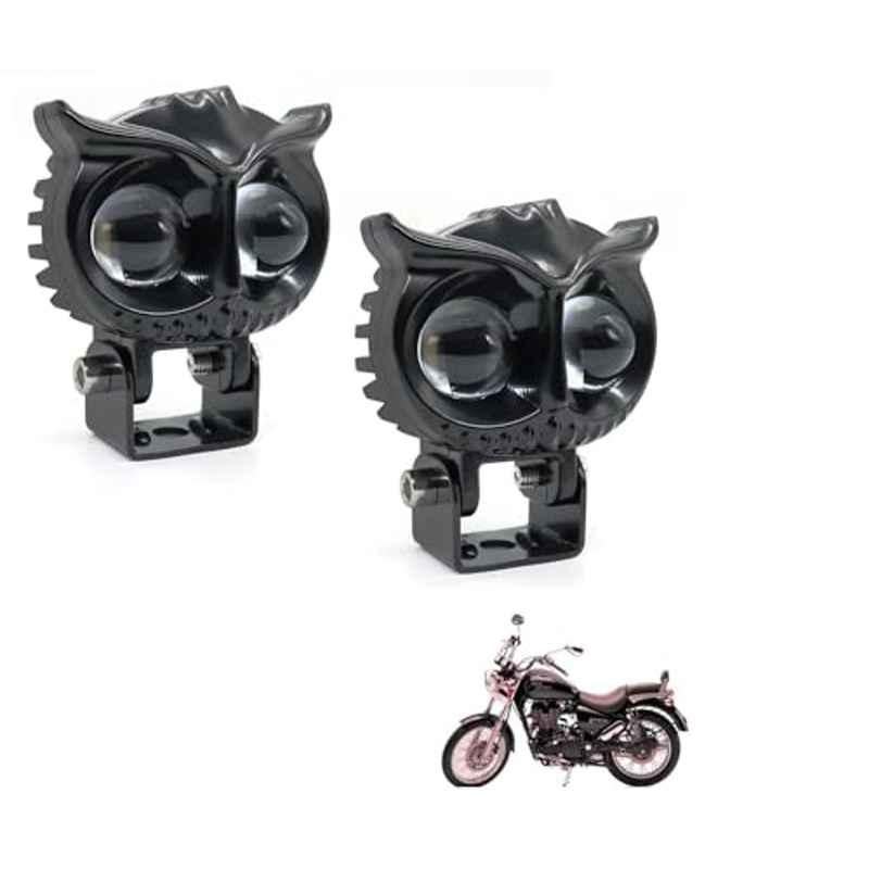 Kozdiko 2 Pcs Yellow & White Owl Eye Shape LED Amber Fog Light Set for Royal Enfield Thunder Bird 500