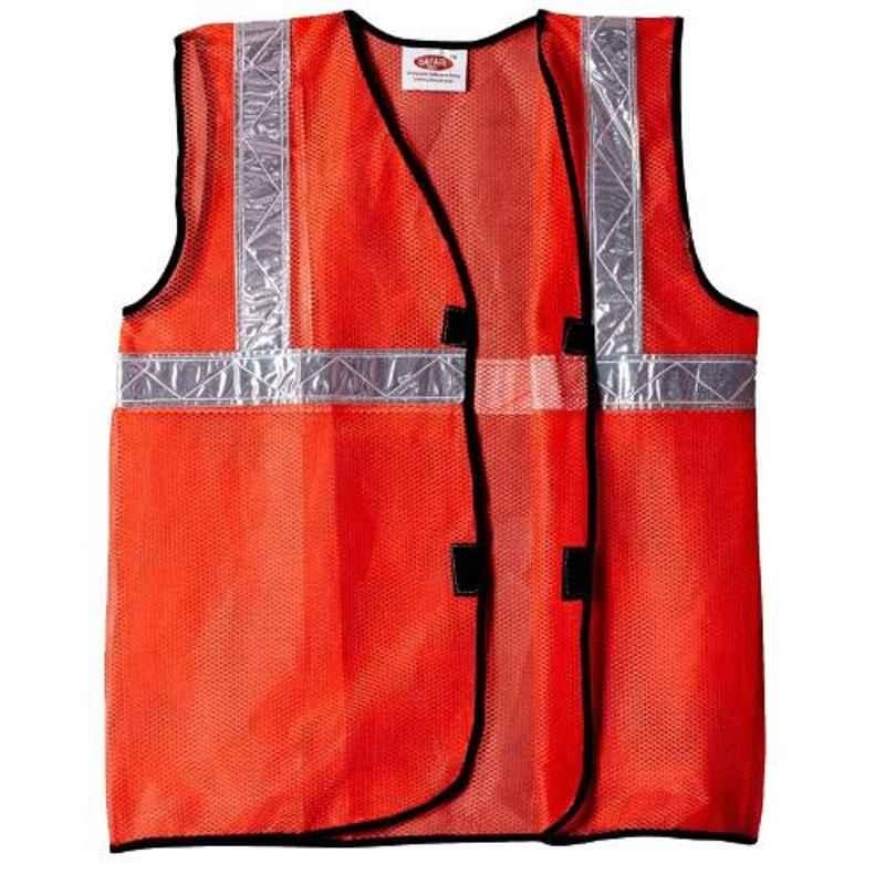 RPES Orange Polyester Safety Jacket with 2 inch Reflective Tape (Pack of 12)
