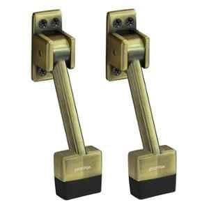 Plantex 5 inch Zinc Alloy Antique Brass Door Stopper with Rubber Grip, SH-34 (Pack of 2)