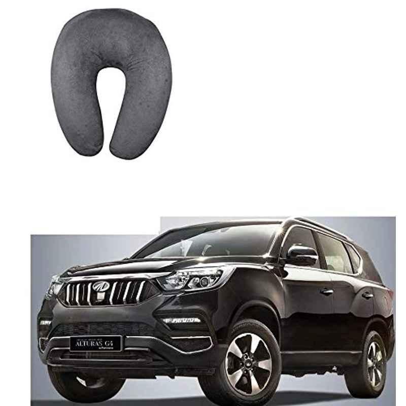 Kozdiko Velvet Grey U-Shape Travel Neck Rest Cushion Pillow for Mahindra Alturas G4